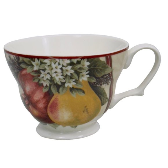 Yuletide Celebration Fine China Footed Porcelain Cup by 222 Fifth EUC - Picture 1 of 10